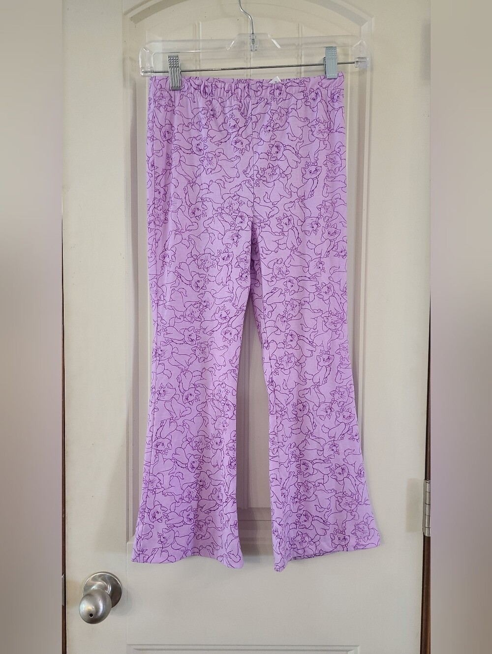 Disney Aristo Cat Lilac Cat-Print Wide-Leg Pants Size 10